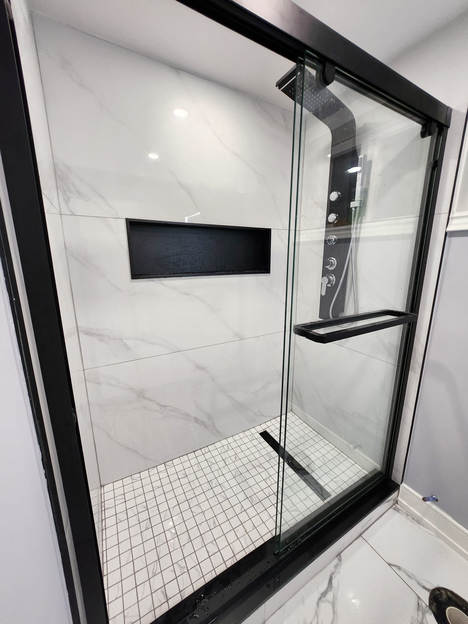 Shower tile installation detail